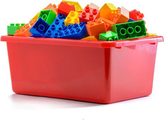 Versatile Plastic Storage Bins – Set of 4 for Toys, Crafts, and Organizing