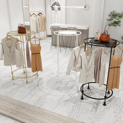 Freestanding round Garment Display Retail Rack, Floor-Standing Double Space Mult
