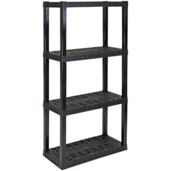 Hyper Tough Plastic Storage Shelves Garage Shelving Unit 4-Tier 57″H x 14″D x 30