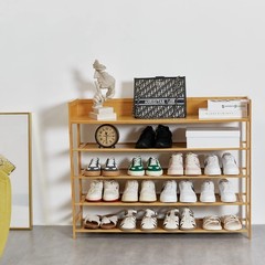 Sobibo Bamboo Shoe Rack Organizer 5 Tier Shoe Shelf Storage Organizer For