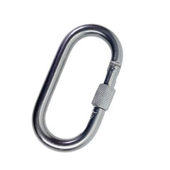 5/16″ Lock Nut Carabiner Clip Spring Snap Hook Oval Shape Stainless Steel T316