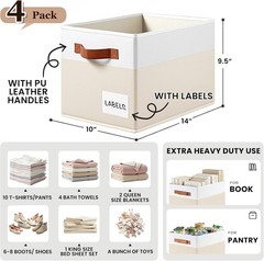 4 Pack Large Closet Storage Baskets Shelves 14×10 Heavy Duty Closet Shelf