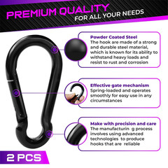 PAMAZY 2Pcs 5.5In Spring Snap Hooks 1000LBS Capacity, Utility Hook Clip, Heavy D