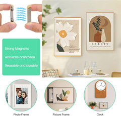 12-Pairs Magnetic Picture Hanging Strips, Magnetic Fixator Removable and Damage