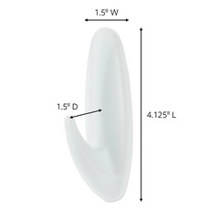 2 Packs 3M Command 4 Large Designer Hooks & 6 Adhesive Strips Per Pack Max 5 lb