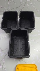 Lowe’s Teeny Tote Black & Yellow Mini Plastic Storage Totes New w/Tag 3 Pack