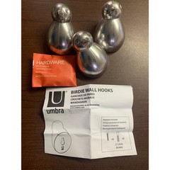 Umbra Birdie Wall Hooks Silver Bird Shaped Set of 3 Alan Wisniewski Design