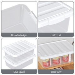 2 PCS 14 Quart Clear Plastic Stackable Storage Box Latching Bin White Lid