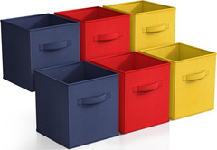 Colorful Foldable Storage Cubes – 6 Bins for Toys, Books & Clothes