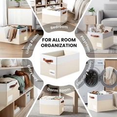 4 Pack Large Closet Storage Baskets Shelves 14×10 Heavy Duty Closet Shelf