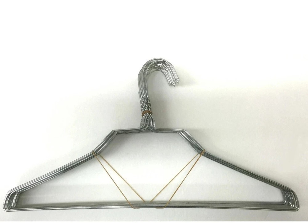 New 10 PCS Silver Color Metal Wire Clothes Garment Shirt Hangers 14″ 12G