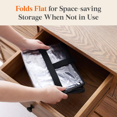4 Pack Clear Clothes Storage Bags, 45L Plastic Blanket Storage Bag, Vinyl Foldab
