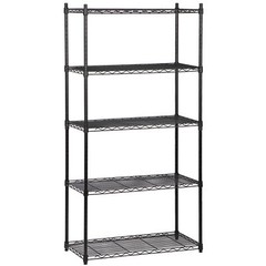 5-Tier Shelves Wire Shelving Unit Rack Space Storage Organizer for Kitchen Black