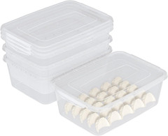 4 Pack Clear Latch Storage Bins, 6.5 Quart Containers with Lids