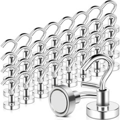 32 Pack Magnetic Hooks Heavy Duty, 25 lbs Strong Magnet Hooks – Multipurpose