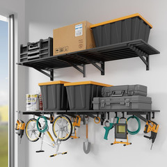 Heavy Duty 4-Pack Wall Mounted Garage Shelves, 1000LB Capacity, 2×3 Ft