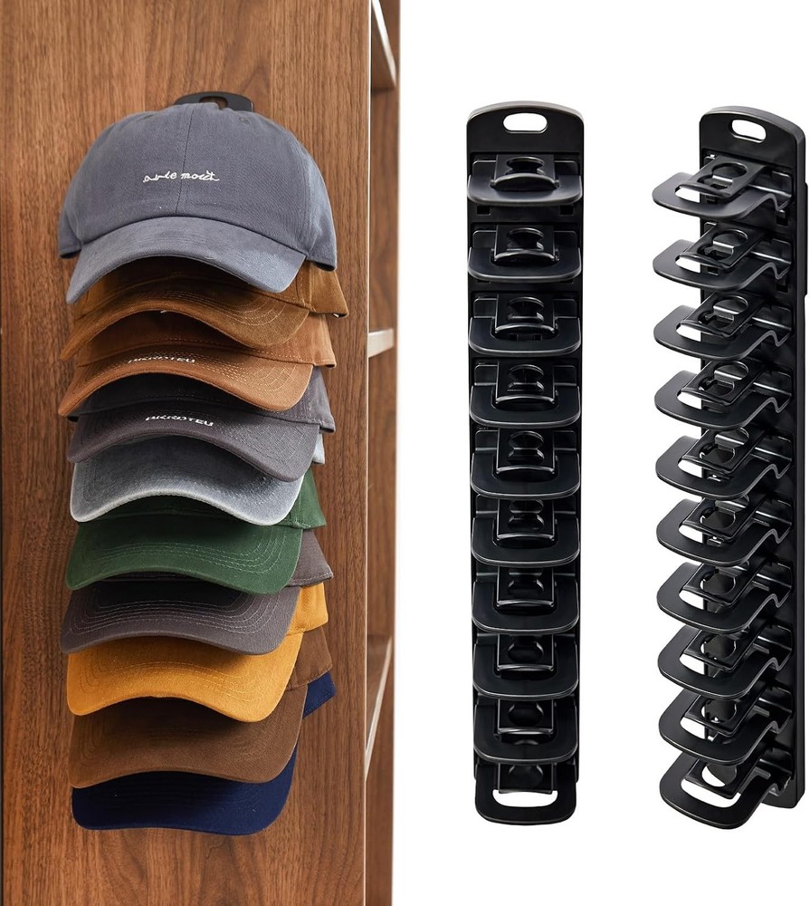 Hat Organizer for Baseball Caps for wall,2 Pack Cap Racks, Rack Hanger Storage