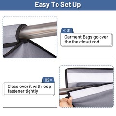54” Hanging Garment Bags for Closet Storage Sealed Completely Jackets Coats …