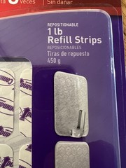 48ct 4 pks of 12 3M Command Adjustable Repositionable Refill Strips / Holds 1 lb