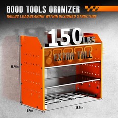 Garage Tool Organizer with 4 Tier,Drill Holder Wall Mount,Heavy Duty Rack with H