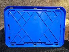 (QTY 8) 27 Gallon 30-1/4″ x 20.5″ Heavy Duty Tote Bin Blue Cover Top Lid Only