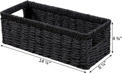 Stylish Wicker Storage Baskets with Handles – 2-Pack, Black Organizers