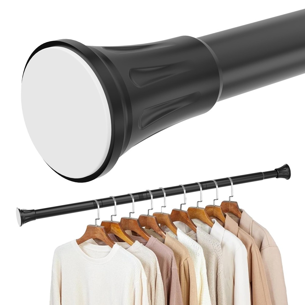 No Drilling Closet Rods for Hanging Clothes, Adjustable 32-85 in