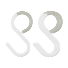 3pcs S Hooks 2.4″ Plastic Hanging S Shaped Hooks Small Closet Rod Hooks White