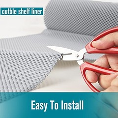 Shelf Drawer Liner Non-Adhesive with Non Slip Durable 17.7″W x 120″L Light Gray