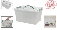 Durable 14 Quart Waterproof Clear Latching Box Perfect for Organizing Crafts