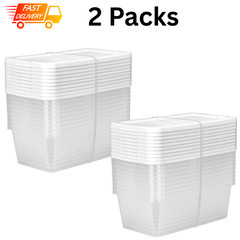 Sterilite Set of 10 6 Qt Clear Snap-On Lid Storage Boxes – Pack of 2 (20 Count)