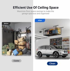 3×6 Overhead Garage Storage Adjustable Ceiling Rack 72″ Length x 36″ Width x