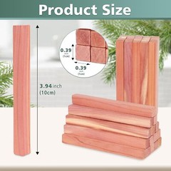 50PCS Cedar Sticks, 100% Aromatic Red Cedar Blocks for Closet Storage,Wardrobe