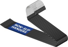 Open Ended Pants Hangers – Non Slip Heavy Duty Metal Hangers 10 Pack – Space