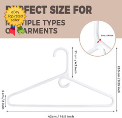 Quality White Plastic Hangers 10 Pack Super Heavy Duty Multipack for Clothes….