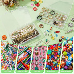 100 Pcs Mini Clear Plastic Storage Boxes with Lids for Crafts & Jewelry