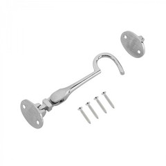 Chrome Polished Solid Brass Swivel Pivot Style Cabin Eyelet Latches 4″ L Screws