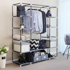 68.9 In. H X 59 In. W X 17.7 In. D Black Non-Woven Fabric Wardrobe Portable Clos