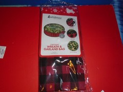 Whitmor Christmas 36 Inch Holiday Wreath and Garland Bag Zippered Clear Top NEW
