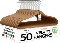 50 Pack New Premium Quality Velvet Hangers Ultra Thin Non Slip Adult Felt Space