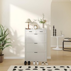 Shoe Cabinet with 3 Flip Drawers and 2 Storage Drawers for Entryway Hallway