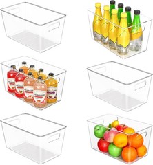 Space-Saving XL Clear Plastic Storage Containers – 6 Count for Home Organization