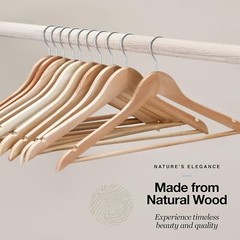 Wooden Hangers Pack of 10 20 & 30 Suit Hangers Premium Natural Finish Home Us