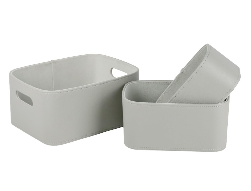 Faux Leather Storage Baskets Bins with Velvet Lining for Organizing, Storage,…