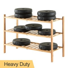 Furshus 3-Tier Bamboo Shoe Rack for Entryway, 3-Tier-Standard, Natural