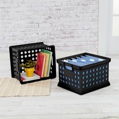 Sterilite Stackable Plastic Storage Open Crate Bin Organizer Box, Black (6 Pack)