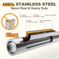 Clothes Rack for Hanging Clothes Sturdy Stainless Steel Clothing Rack Extendable