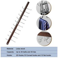 40 Hooks Belt Tie Hanger Space Saving for Closet, 2 in 1 Belt Ties Racks Max …