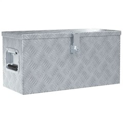 vidaXL Aluminum Storage Box Silver Outdoor Tool Chest Utility Organizer Case