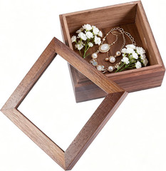 Walnut Storage Box with Clear Lid – Stylish Organizer for Jewelry & Supplies